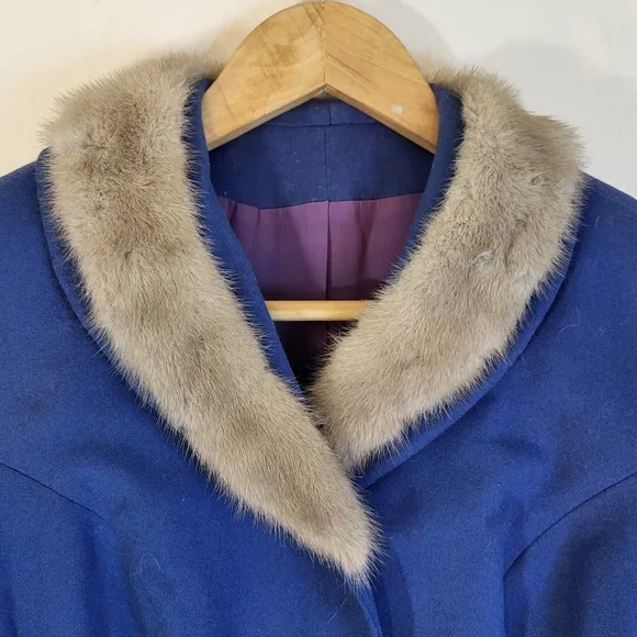 ❤️ Nobility Jrs Vintage Fur Trim Wool Cropped Blazer