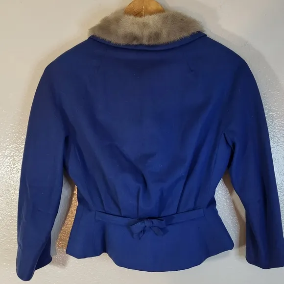 ❤️ Nobility Jrs Vintage Fur Trim Wool Cropped Blazer
