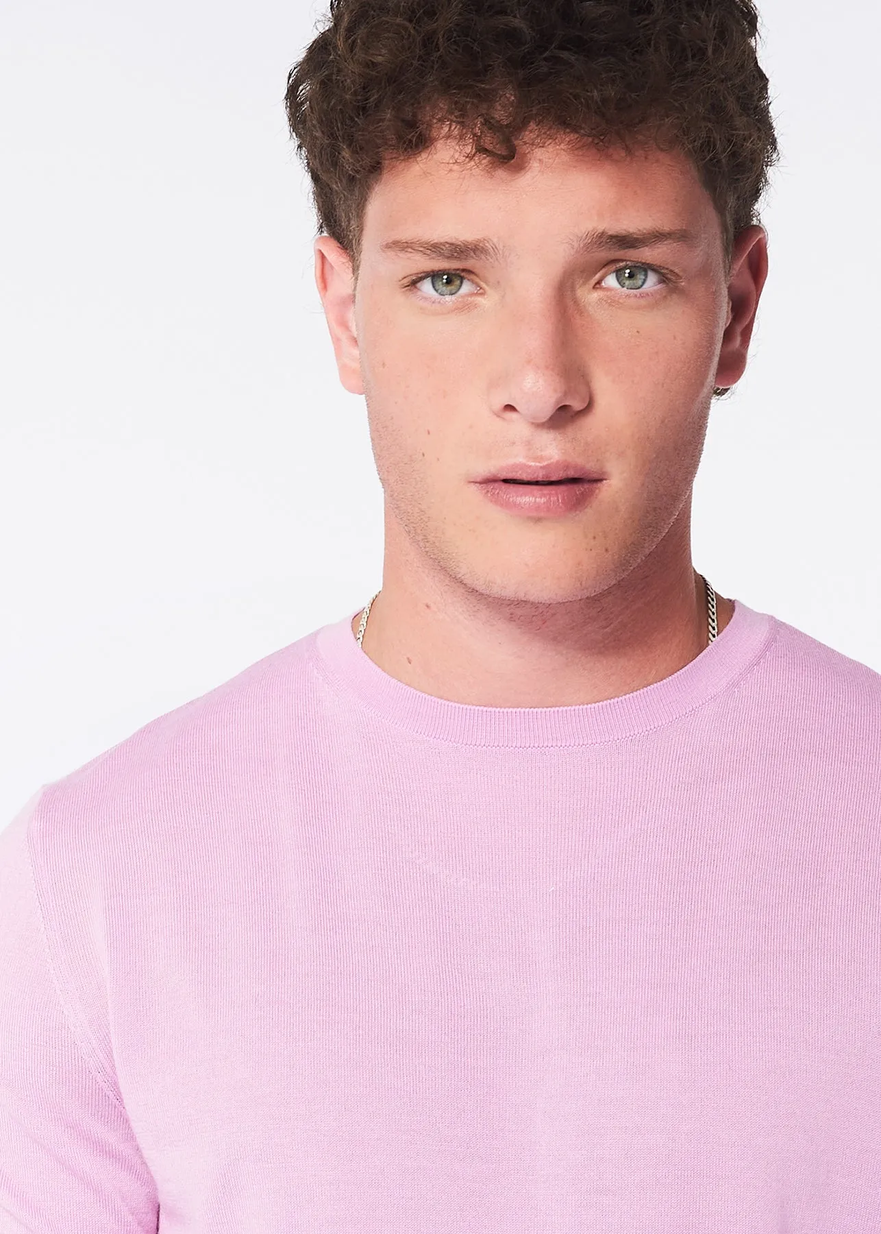 100% Cashmere Crew Neck Sweater - Flamingo Pink