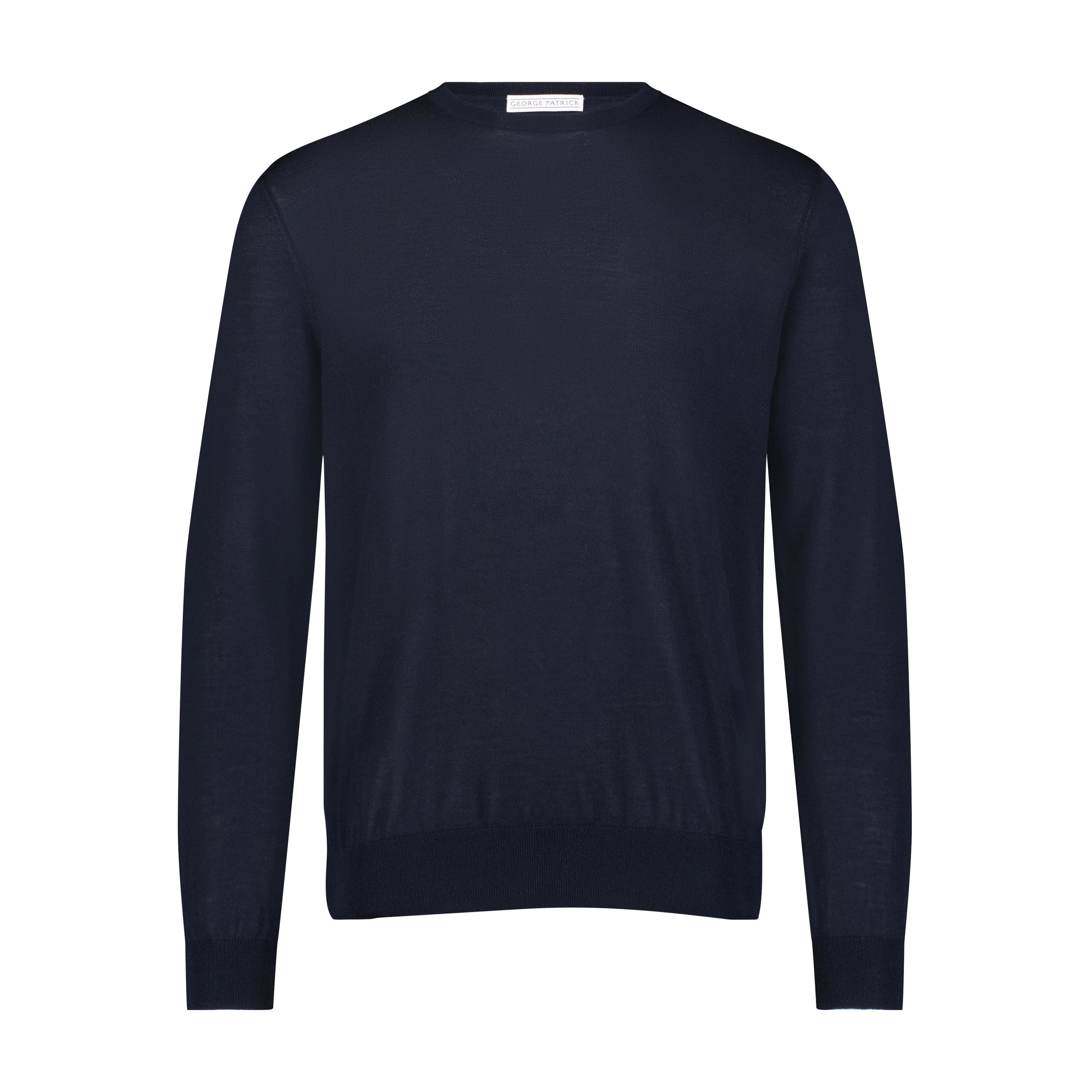 100% Cashmere Crew Neck Sweater - Midnight Blue.