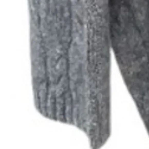 100% Cashmere Precious Fibers Gray Cable Knit Sweater