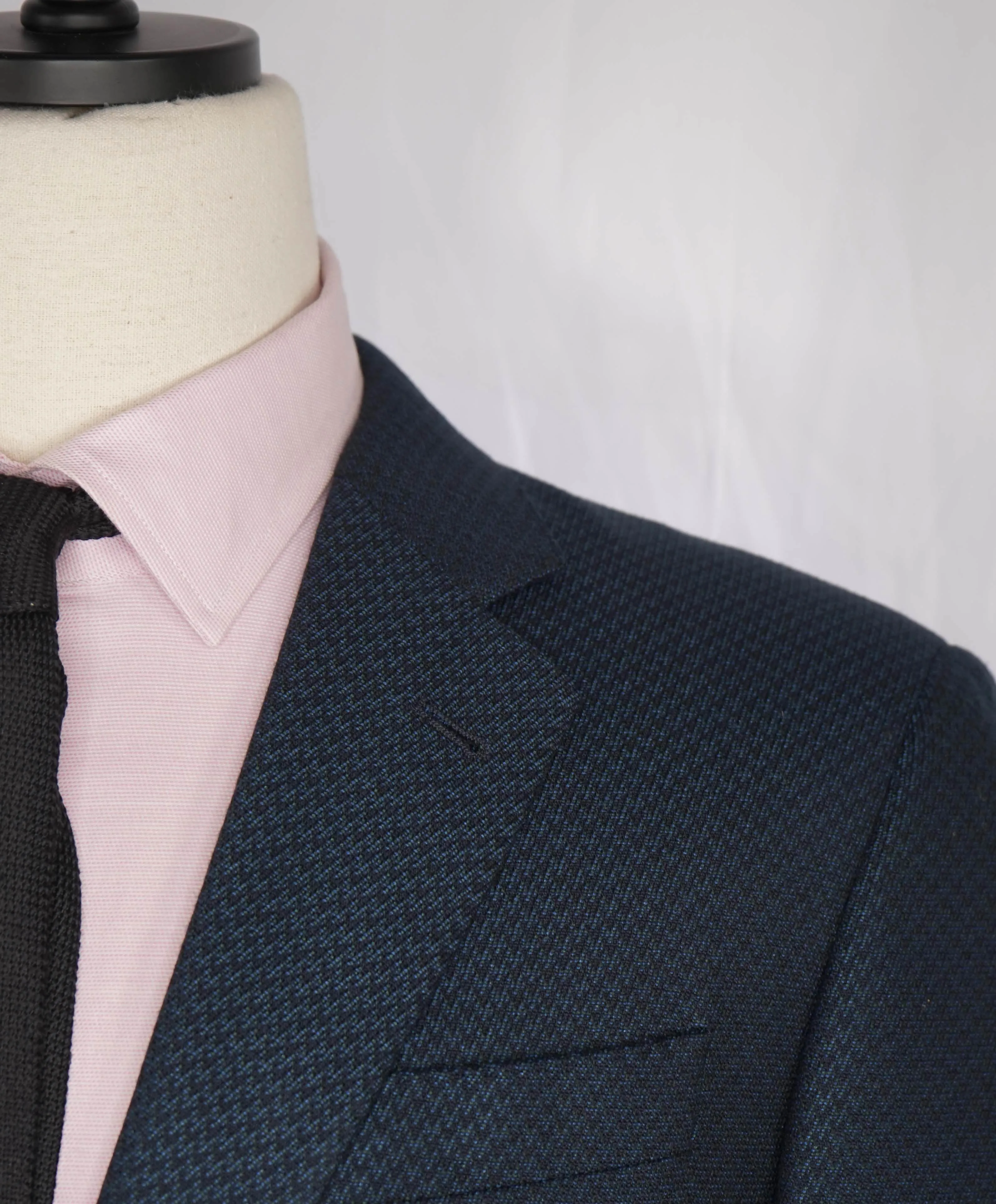 $1,595 EMPORIO ARMANI- *G lIne* Green/Blue Geometric Pattern Blazer - 42R
