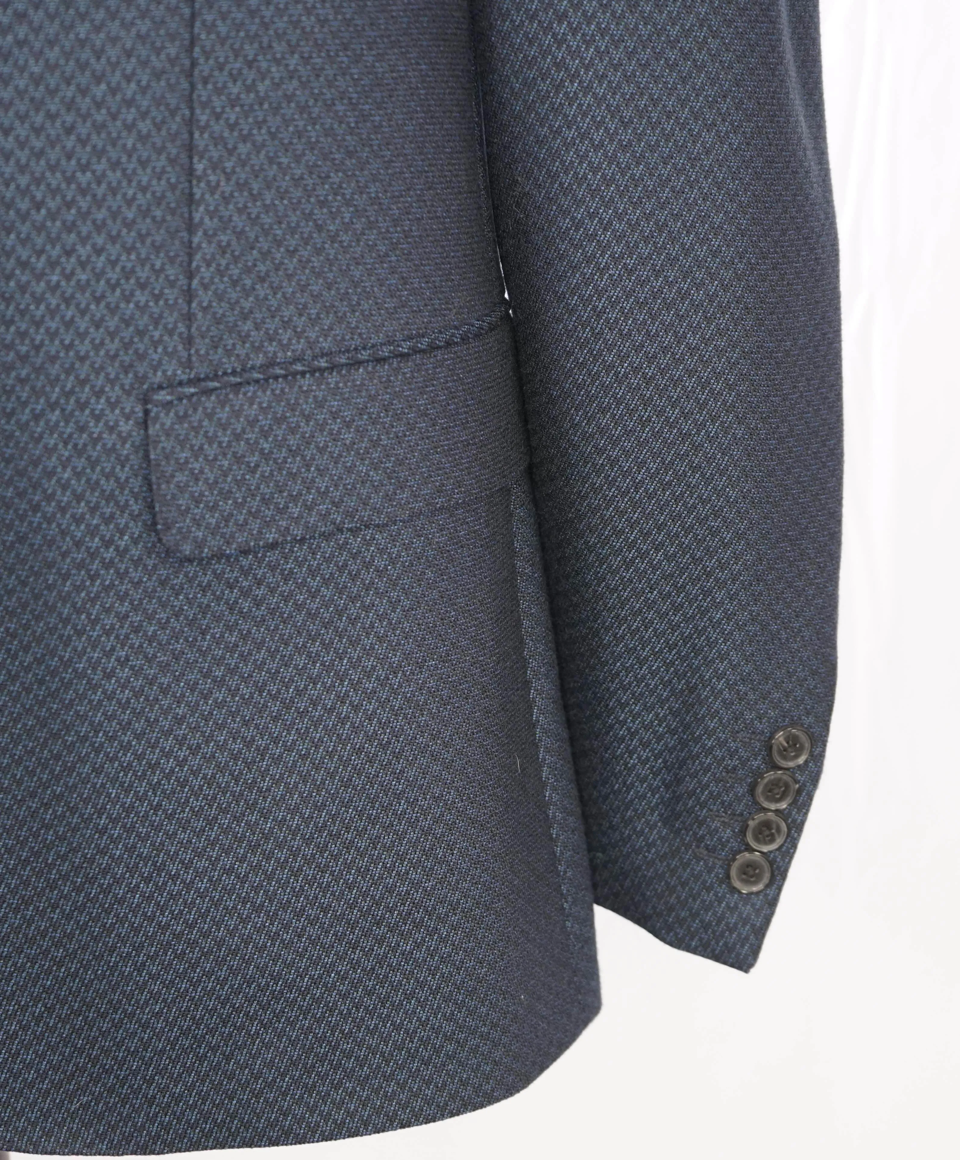 $1,595 EMPORIO ARMANI- *G lIne* Green/Blue Geometric Pattern Blazer - 42R