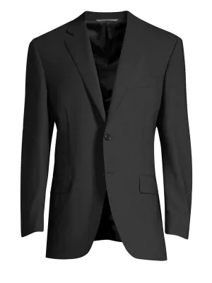 $1,795 CANALI -  Black Solid Notch Lapel 2-Btn Blazer - 48R US