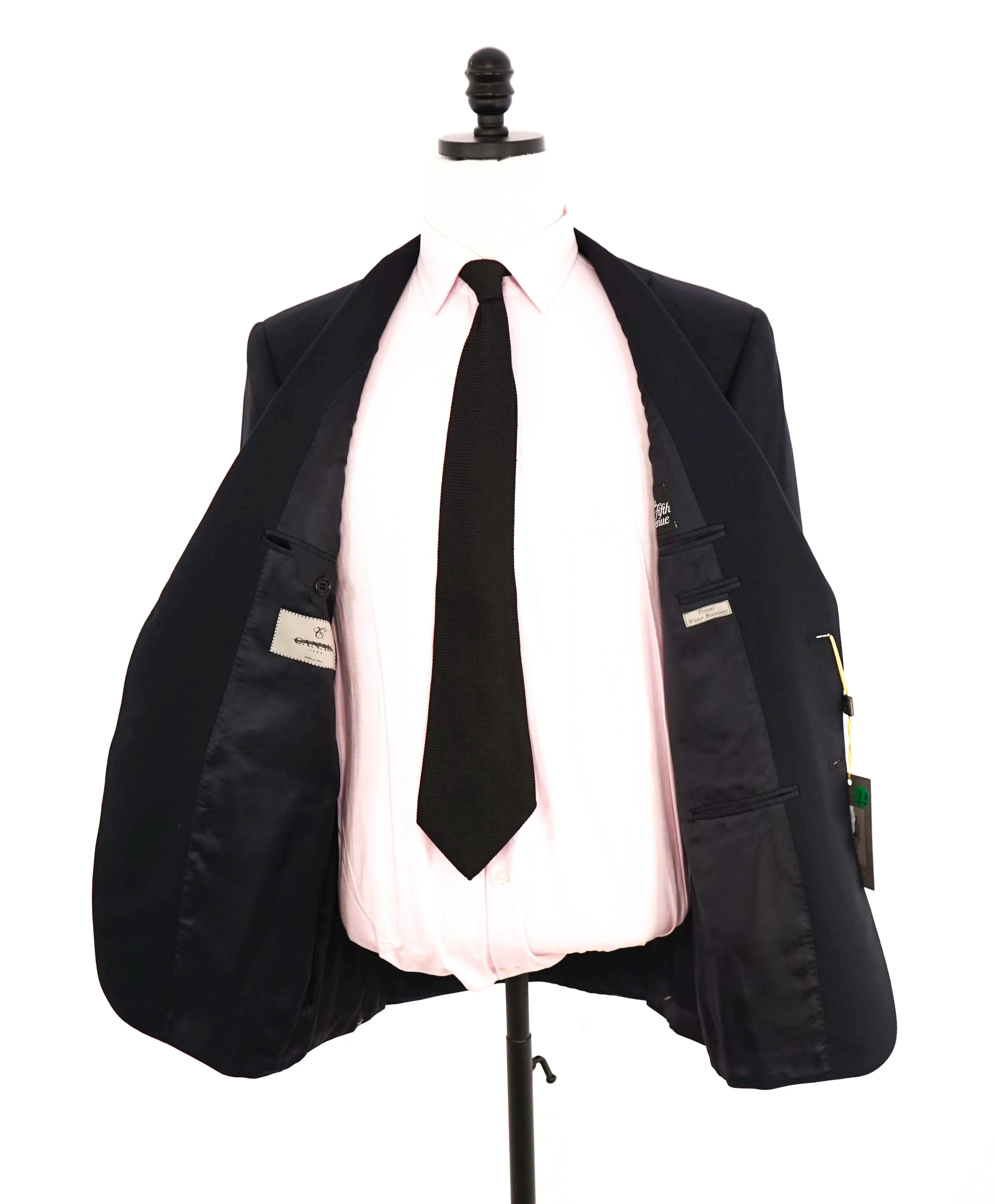 $1,895 CANALI - "TRAVEL WATER RESISTANT" Navy Royal Weave Wool Blazer - 36S