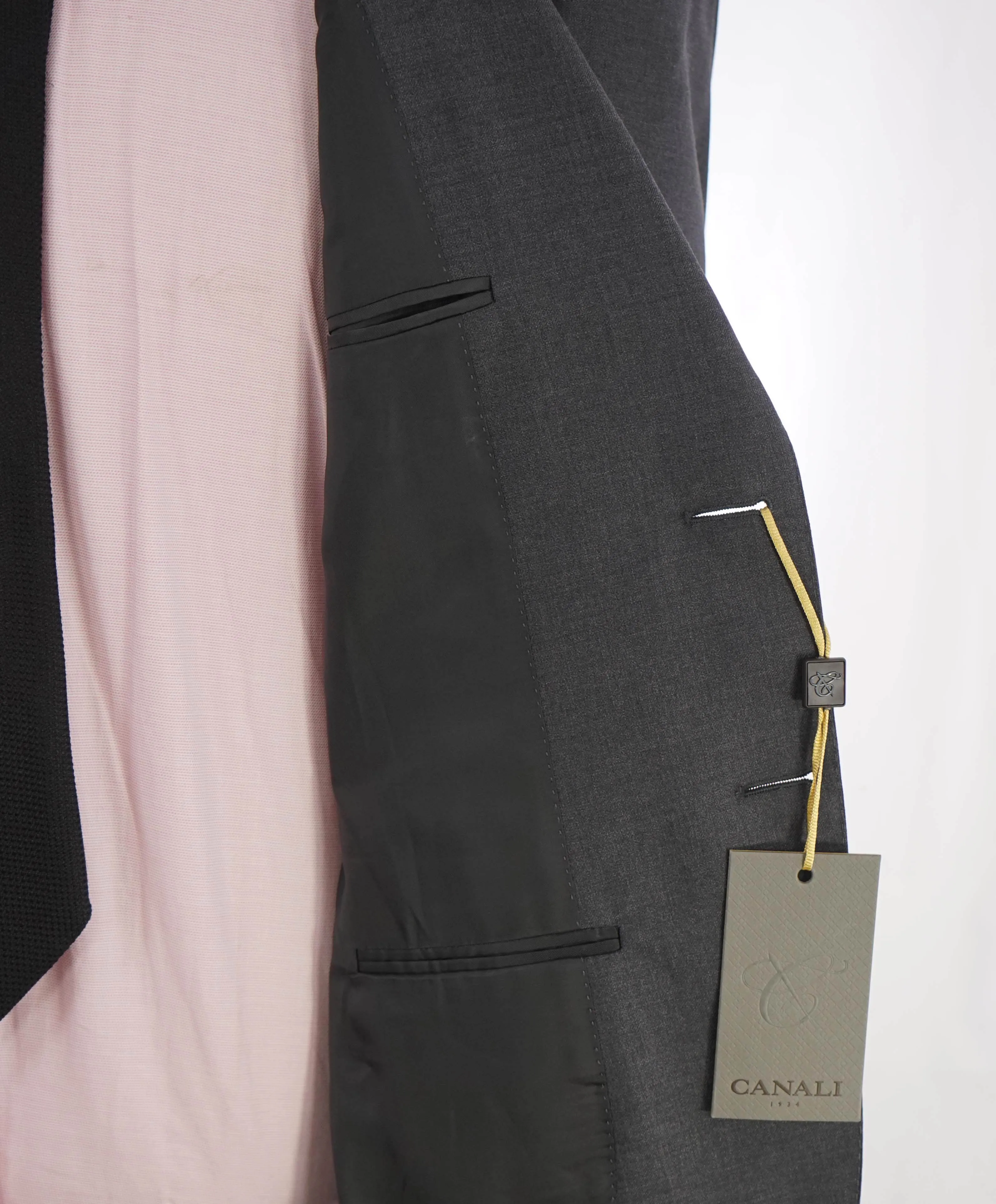 $1,895 CANALI - Solid Gray *Closet Staple* 2-Btn Notch Wool Blazer - 46R US