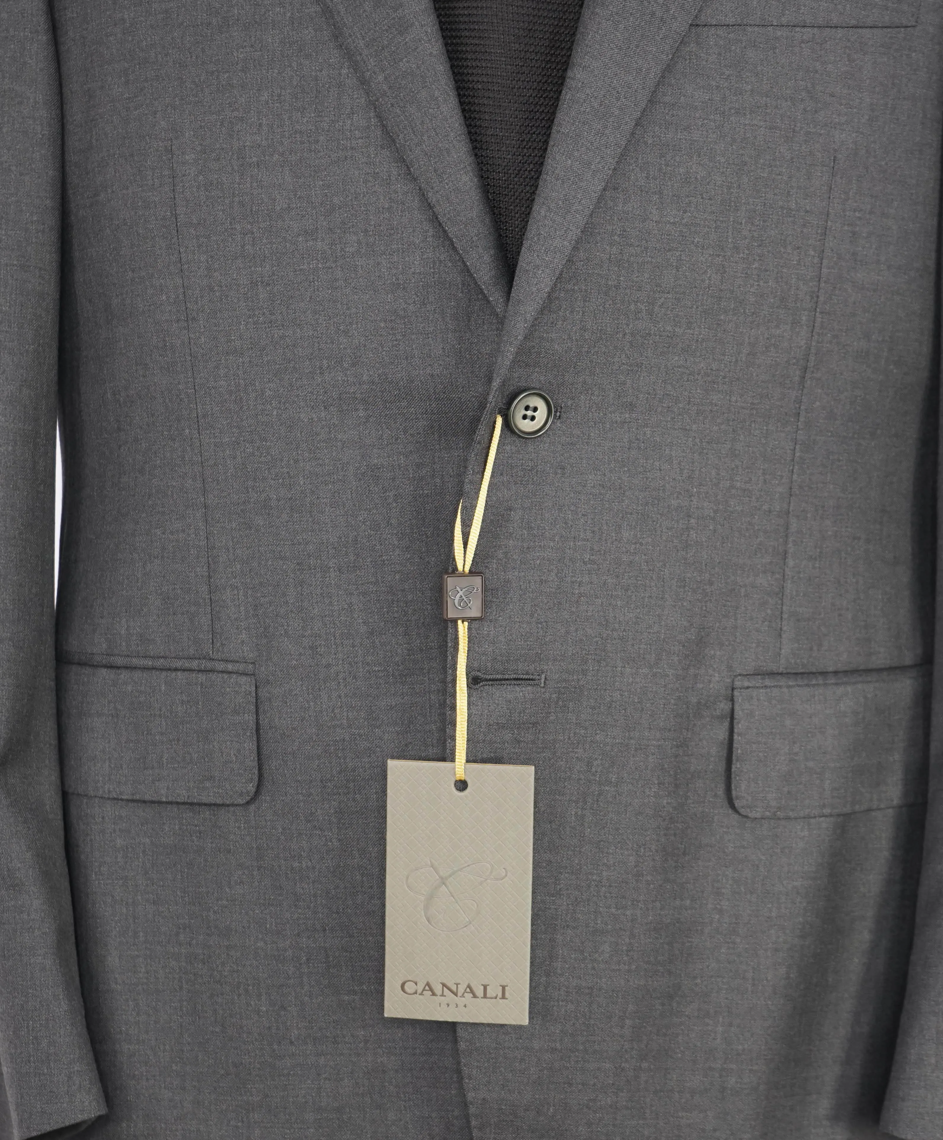 $1,895 CANALI - Solid Gray *Closet Staple* 2-Btn Notch Wool Blazer - 46R US