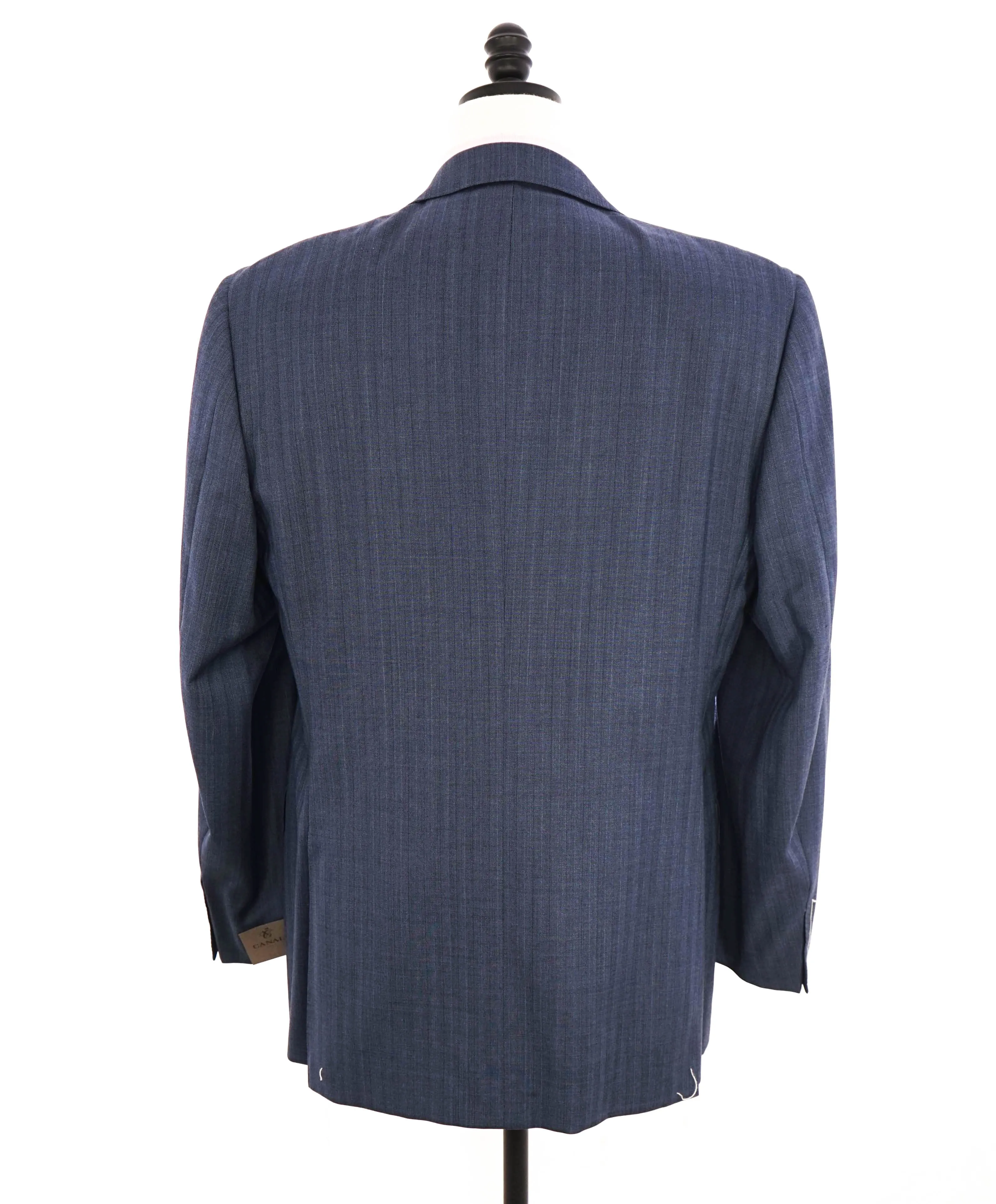 $1,895 CANALI - Textured Powder Blue Herringbone Pattern Blazer - 44L