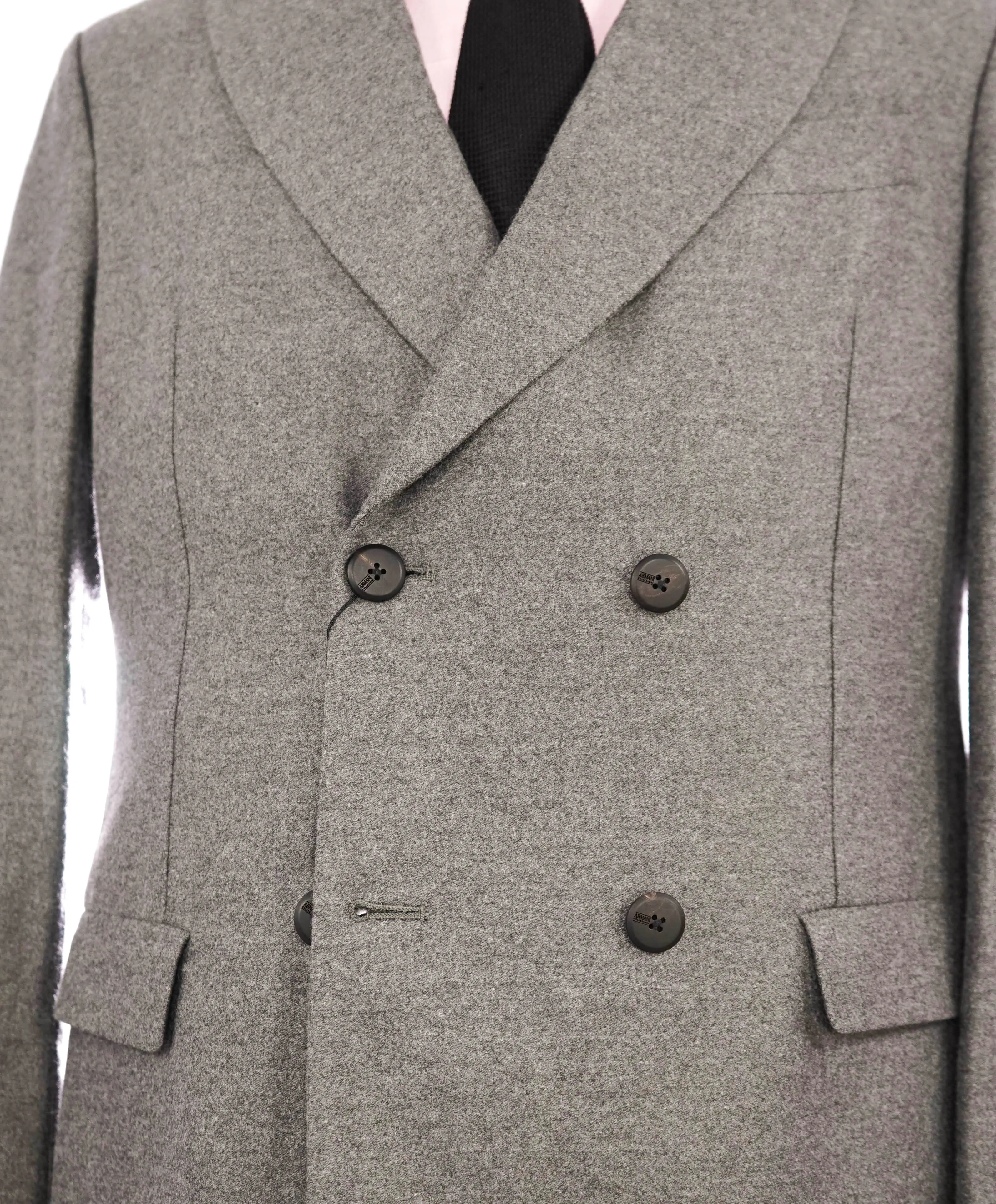 $1,995 ARMANI COLLEZIONI - Double Breasted Gray WATER PROOF Coat / Blazer - 38R