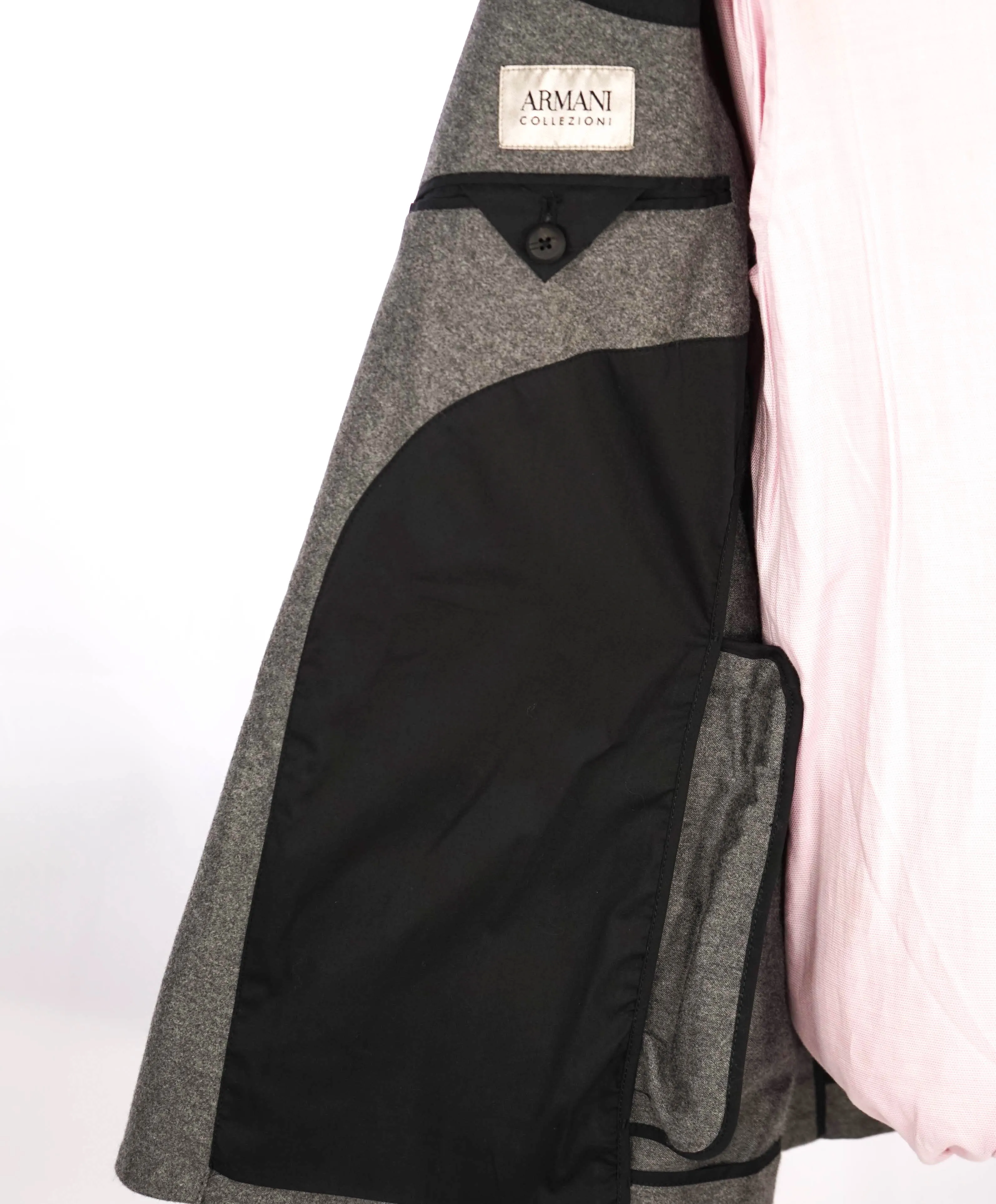 $1,995 ARMANI COLLEZIONI - Double Breasted Gray WATER PROOF Coat / Blazer - 38R