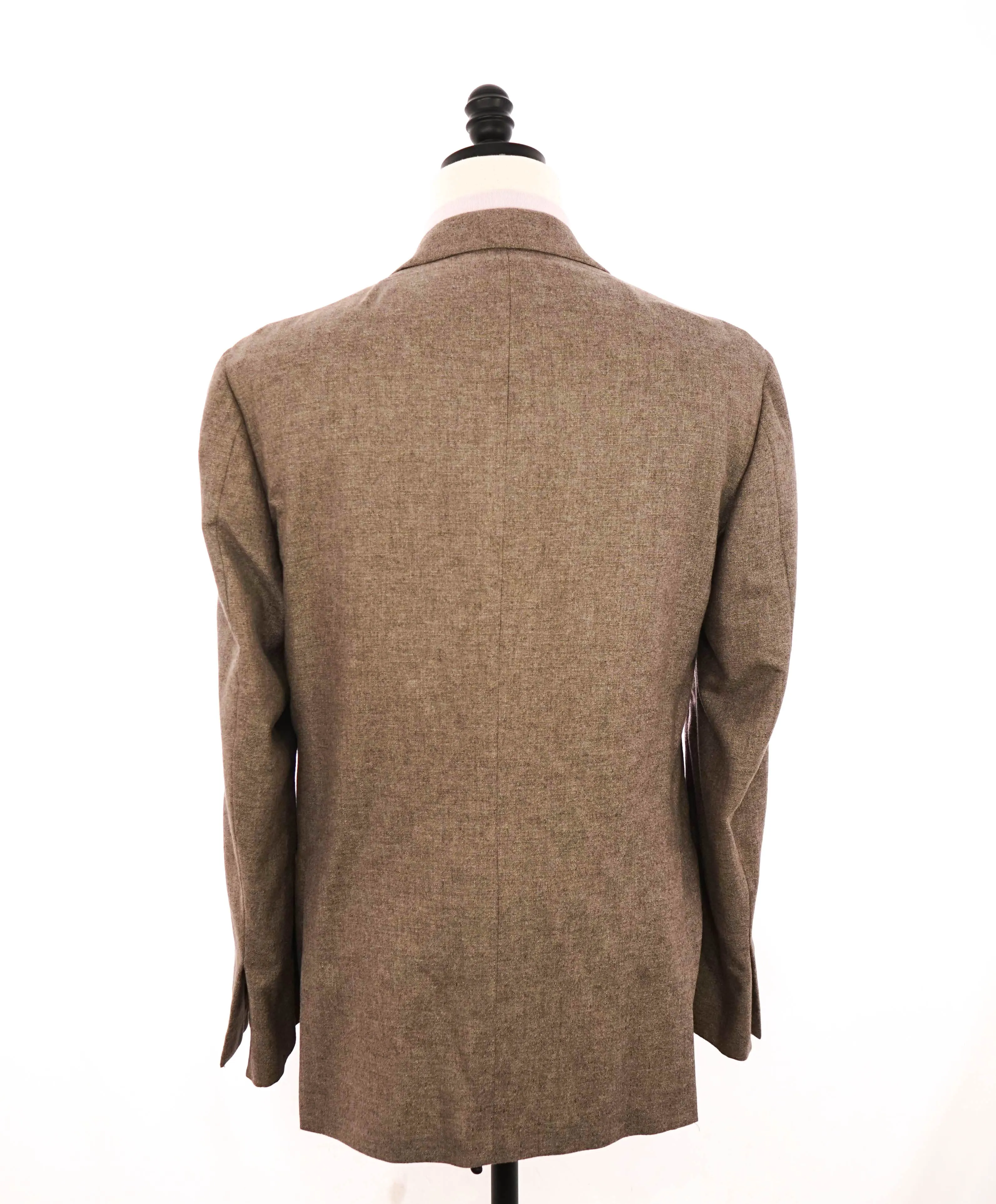 $2,395 CANALI - CASHMERE / SILK Neutral Brown Coat / Blazer - 40R