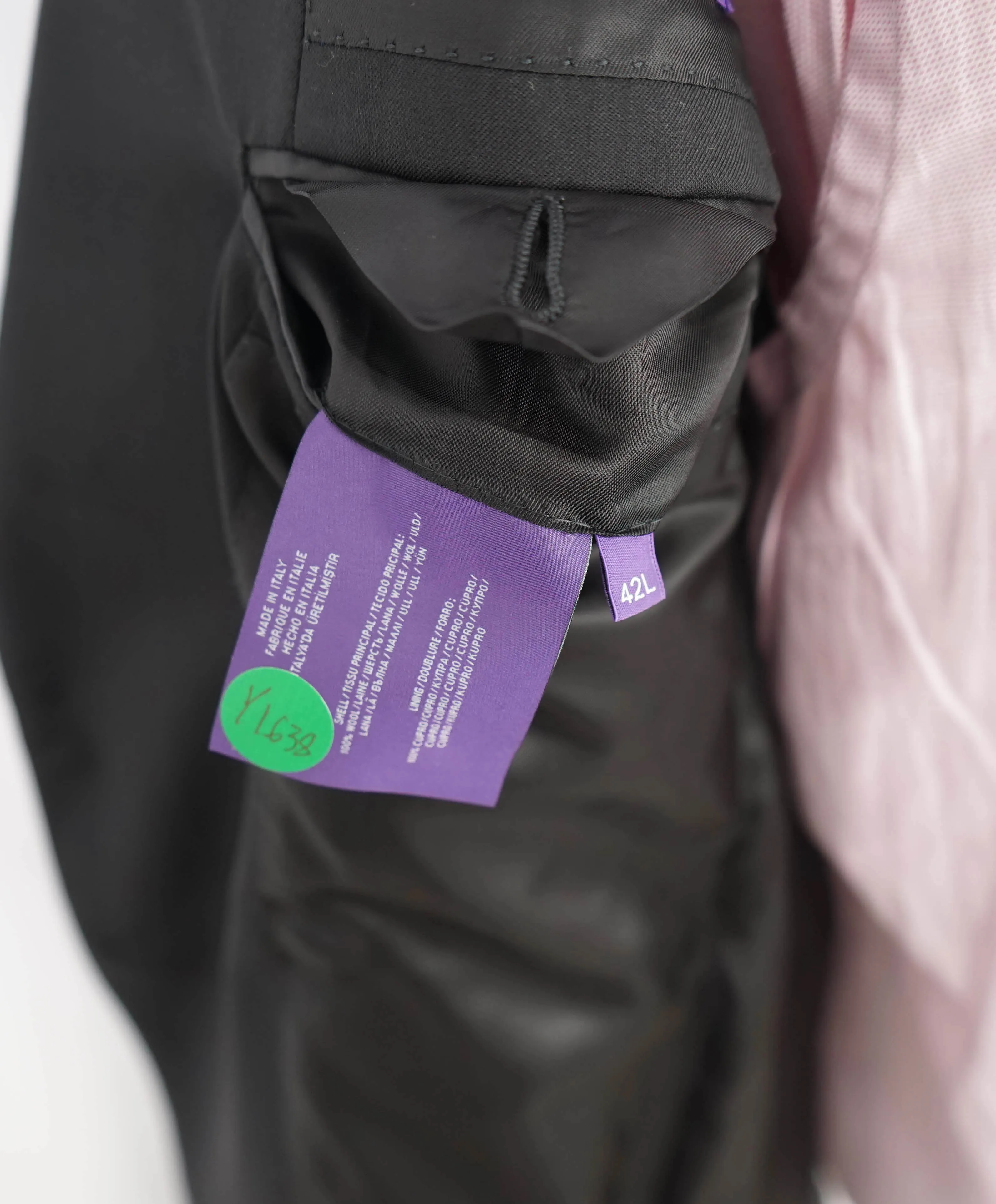 $2,695 RALPH LAUREN PURPLE LABEL - *CLOSET STAPLE* Solid Black Blazer - 42L