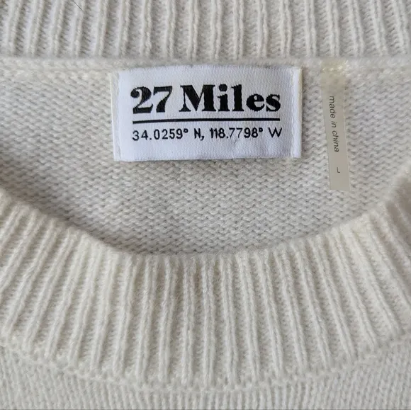 27 Miles Malibu Striped Cashmere Blend Sweater L