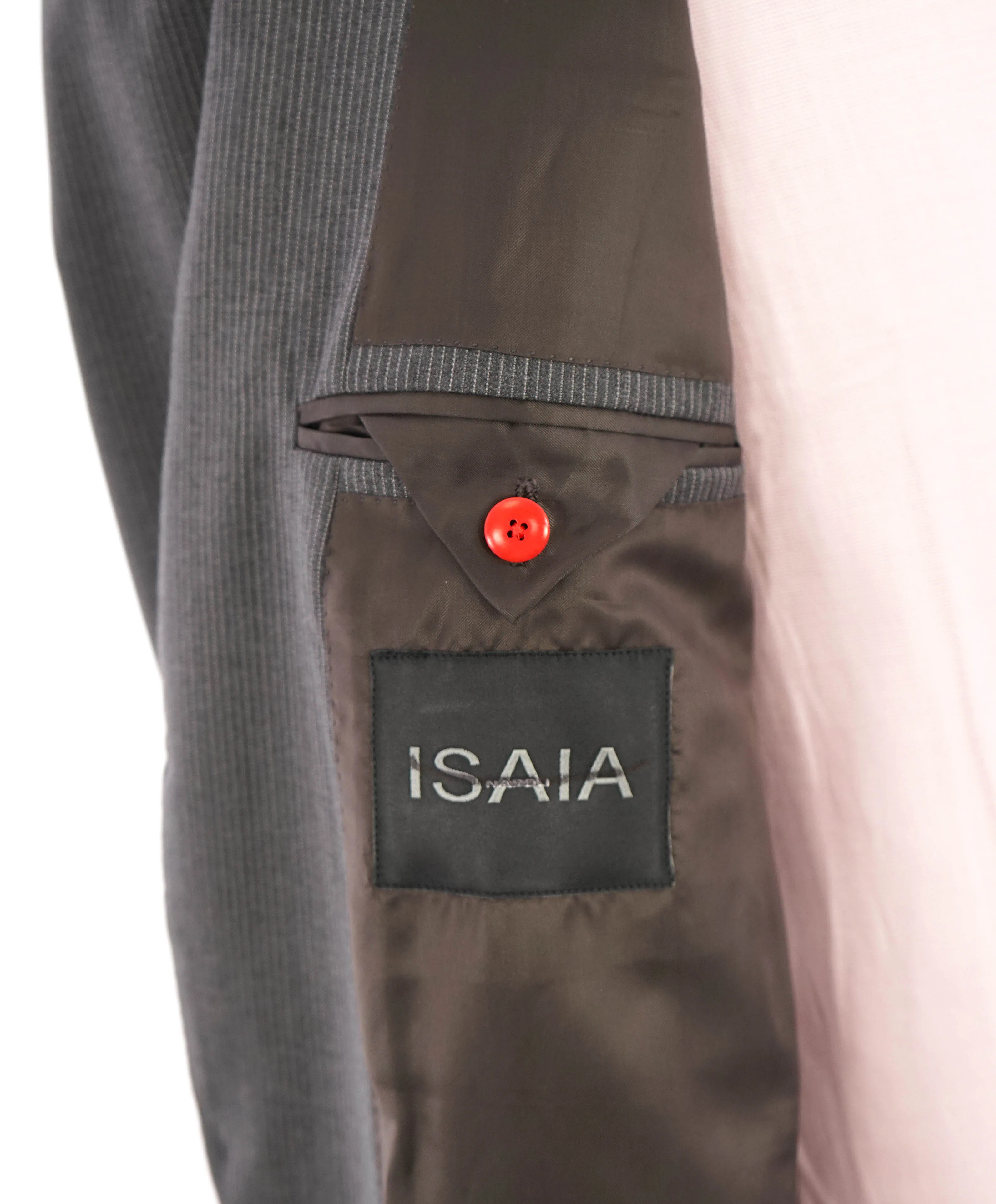 $2,995 ISAIA - Pure Wool *120'S* Gray Chalk Stripe Blazer - 44L