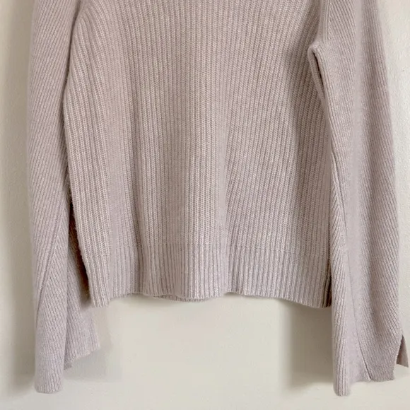 360Cashmere - Ribbed Knit Sweater Crew Neck Long Sleeve with Cuff Slits