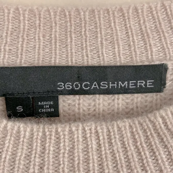 360Cashmere - Ribbed Knit Sweater Crew Neck Long Sleeve with Cuff Slits