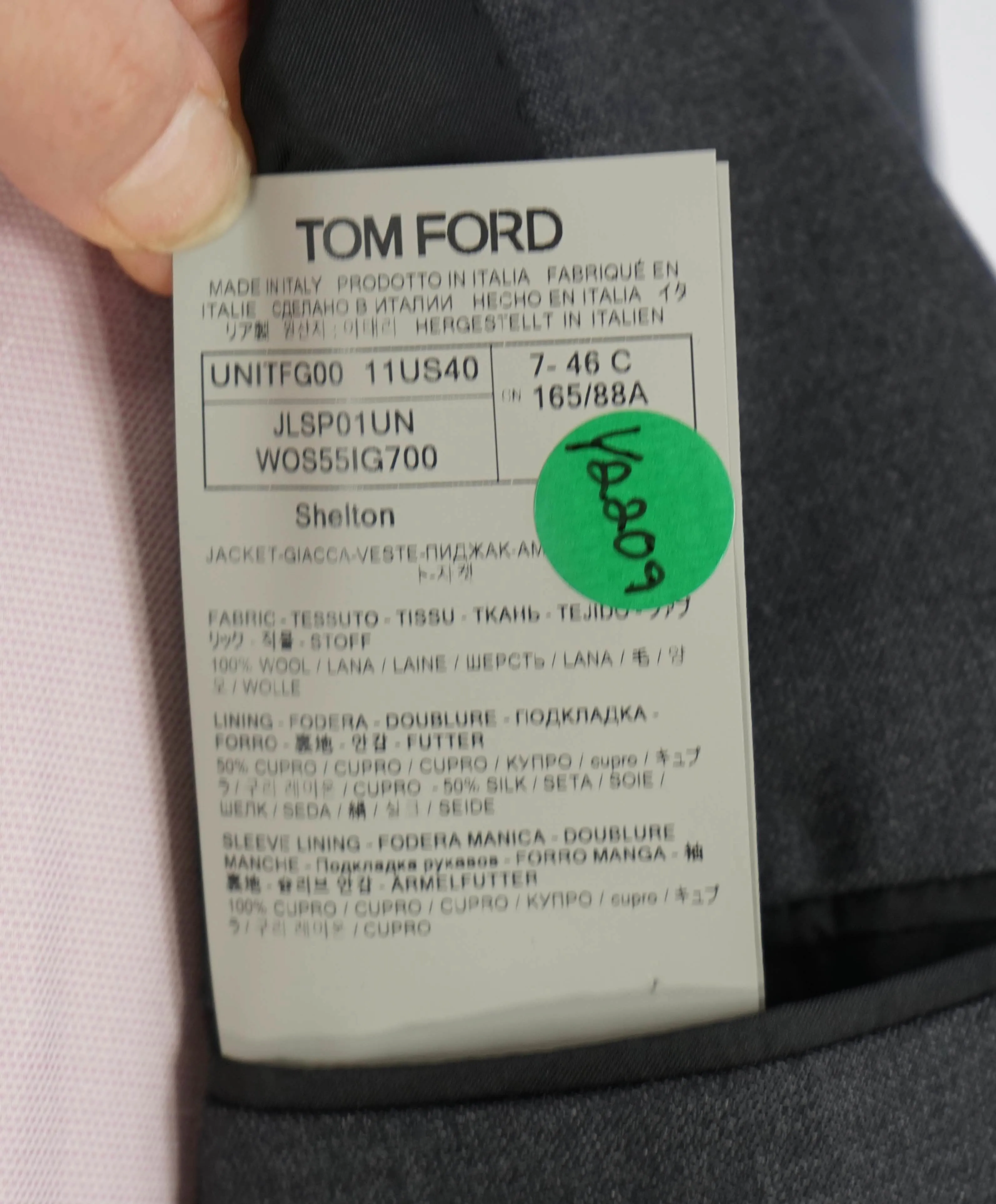 $4,070 TOM FORD - ICONIC Peak Lapel Gray Blazer Jacket - 36S (46EU)