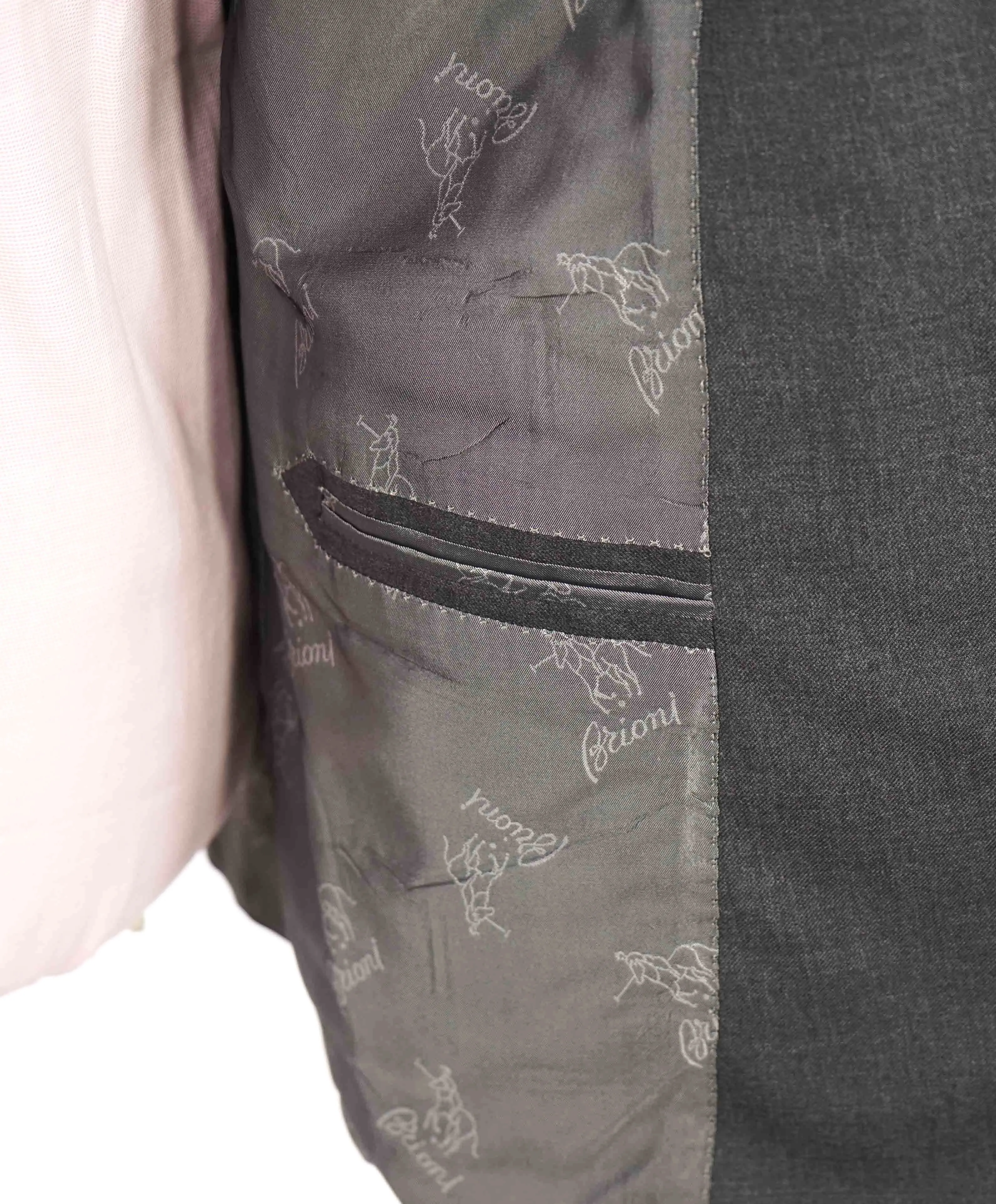 $5,395 BRIONI - Charcoal 2-Button Hand Made In Italy Blazer- 44R US
