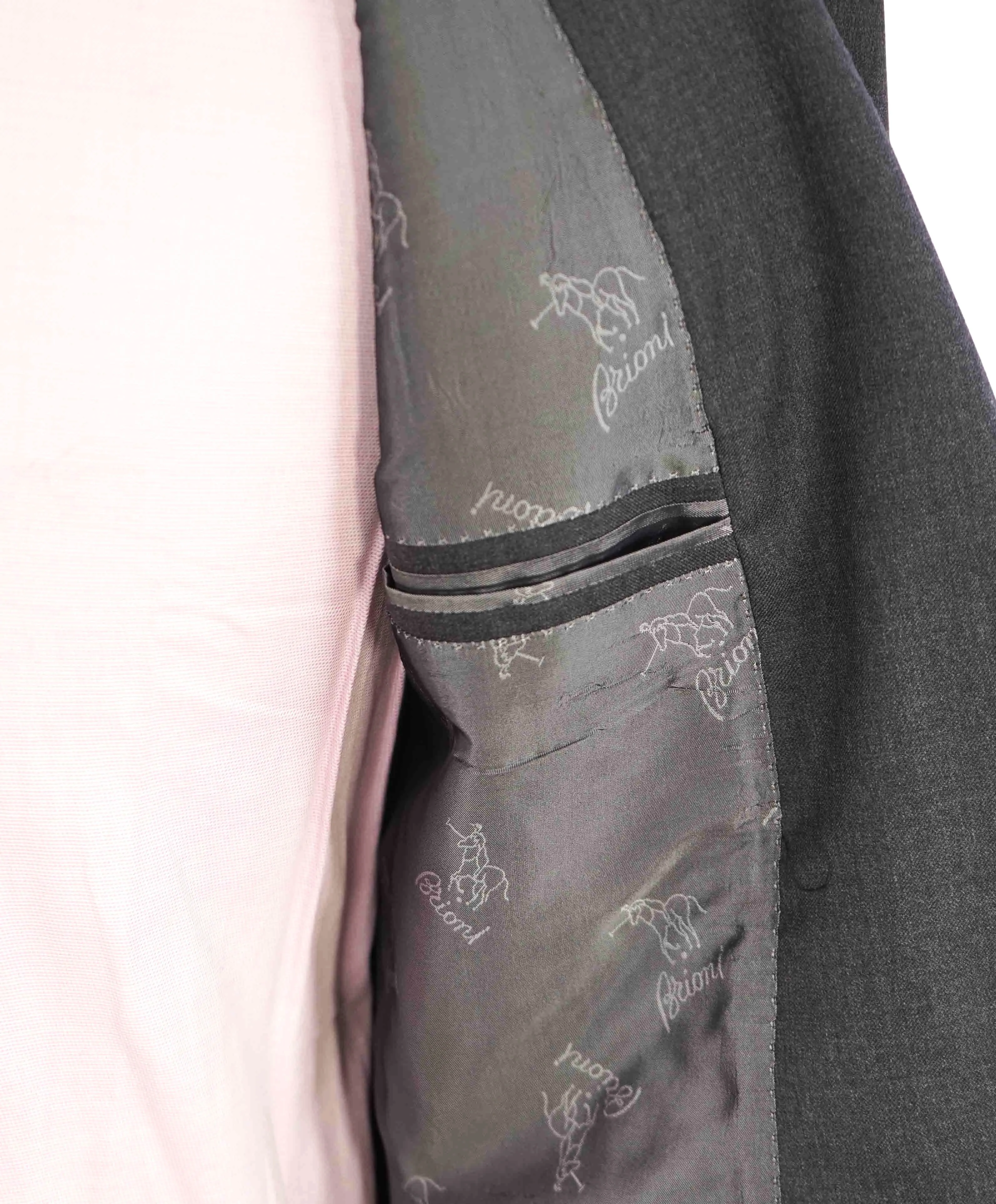 $5,395 BRIONI - Charcoal 2-Button Hand Made In Italy Blazer- 44R US
