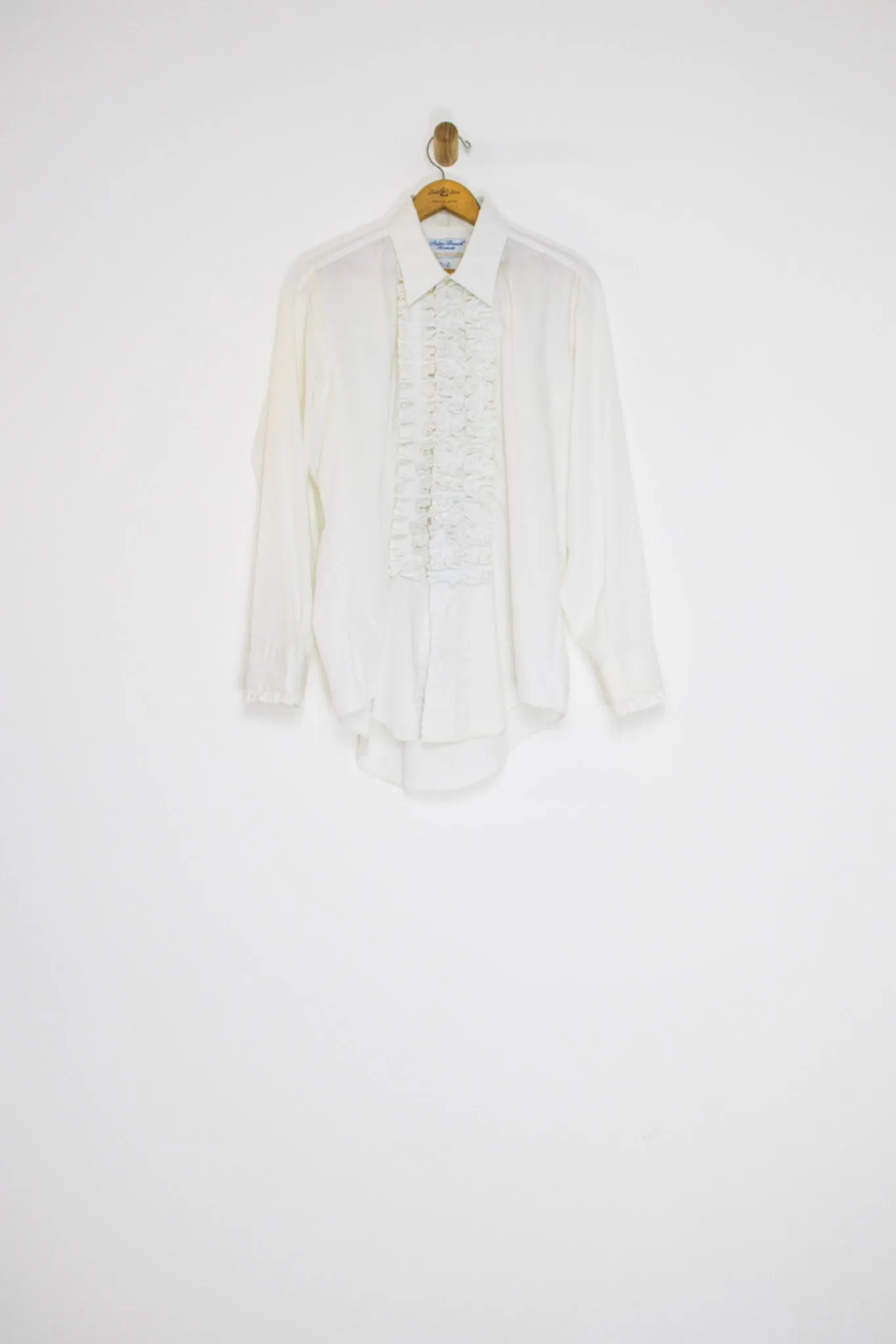 70’s RUFFLED TUXEDO SHIRT / LARGE