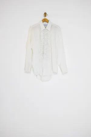 70’s RUFFLED TUXEDO SHIRT / LARGE