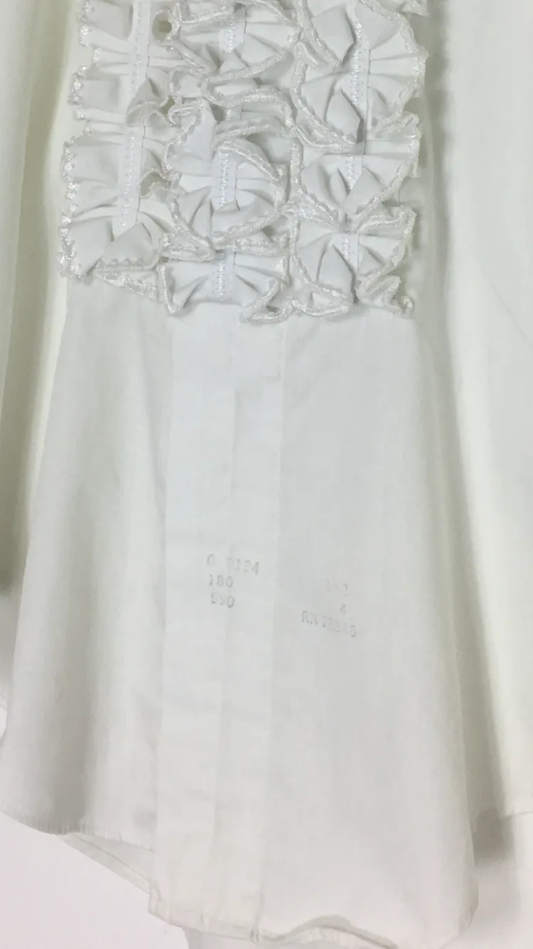 70’s RUFFLED TUXEDO SHIRT / LARGE