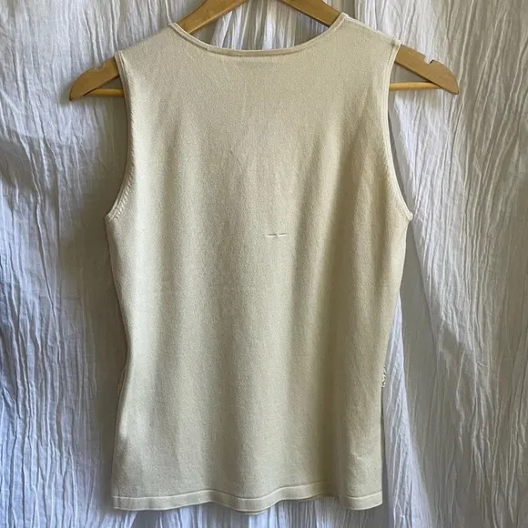 80%OFF❣️NWT Ann Taylor Champagne Silk/Wool Blazer, 8 &amp; Tank Top, M, 2 Pc SET