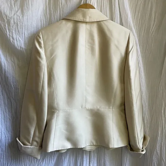 80%OFF❣️NWT Ann Taylor Champagne Silk/Wool Blazer, 8 &amp; Tank Top, M, 2 Pc SET