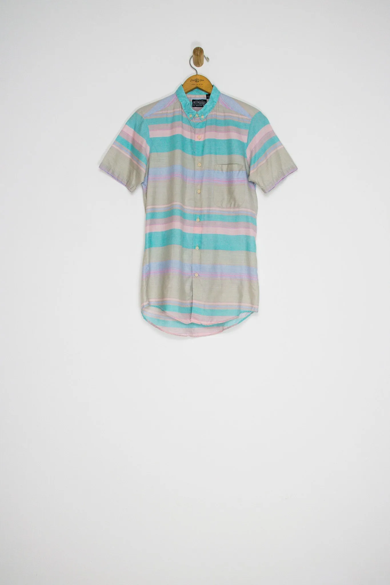 80's PASTEL STRIPED BUTTON UP / SMALL