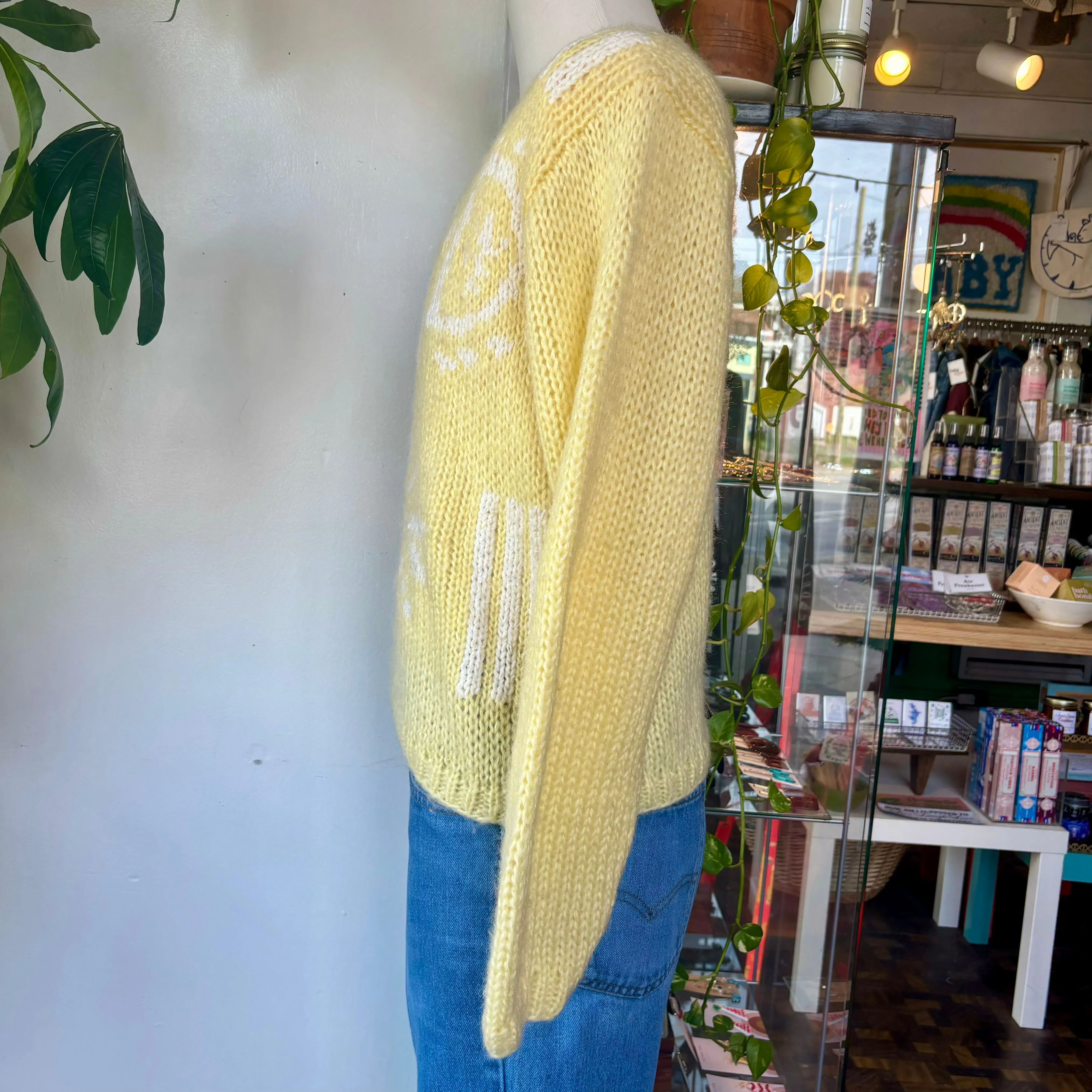 80s Santa Cruz wool blend cable knit sweater