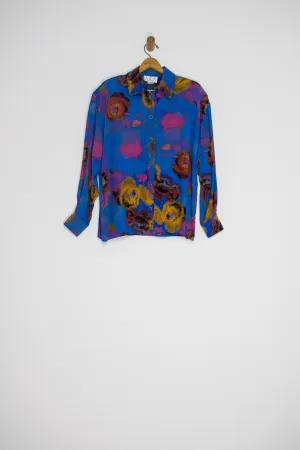 80's WATERCOLOR BUTTON UP / LARGE