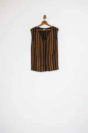 90’s ANNE KLEIN STRIPED BUTTON TANK / SMALL
