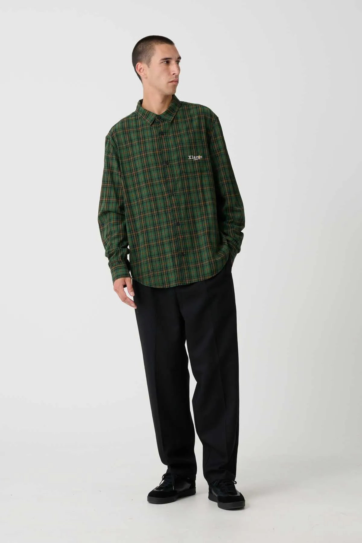 91 FLOWER CHECK SHIRT - GREEN