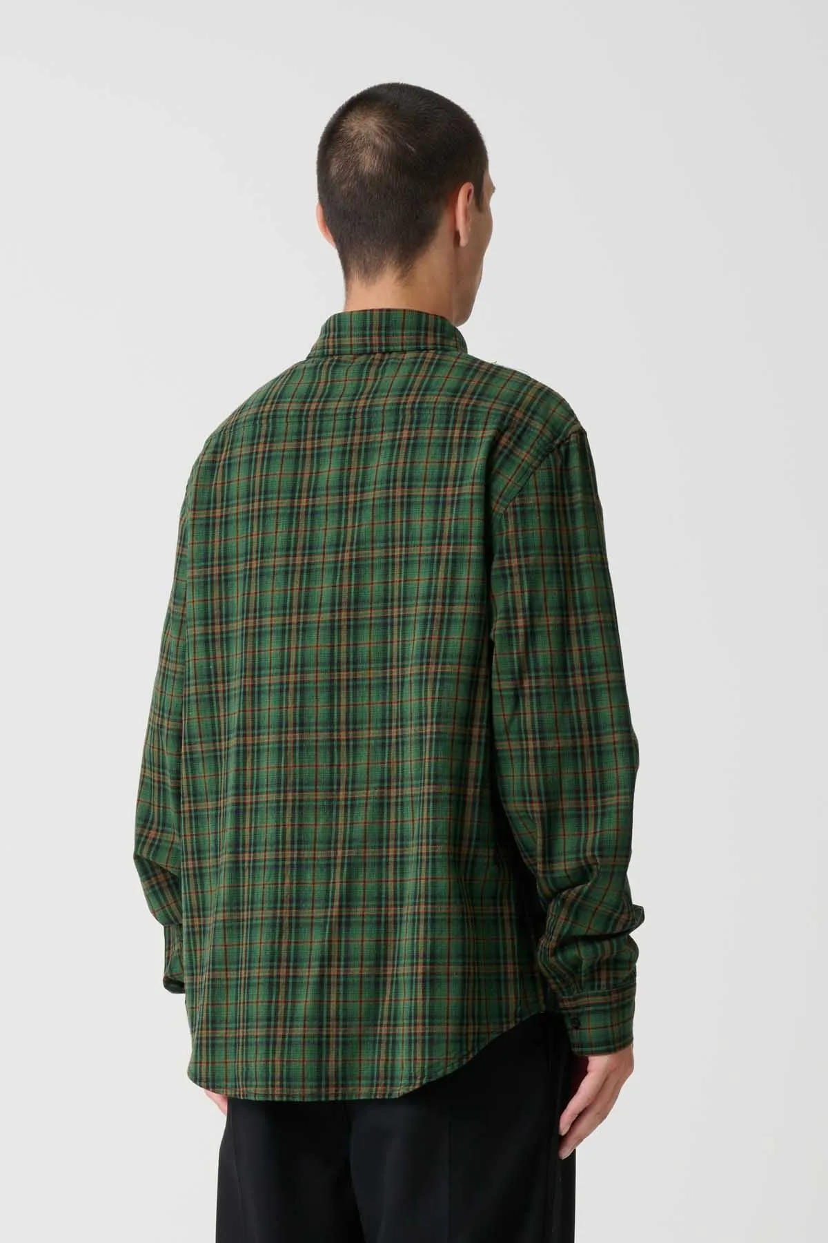 91 FLOWER CHECK SHIRT - GREEN