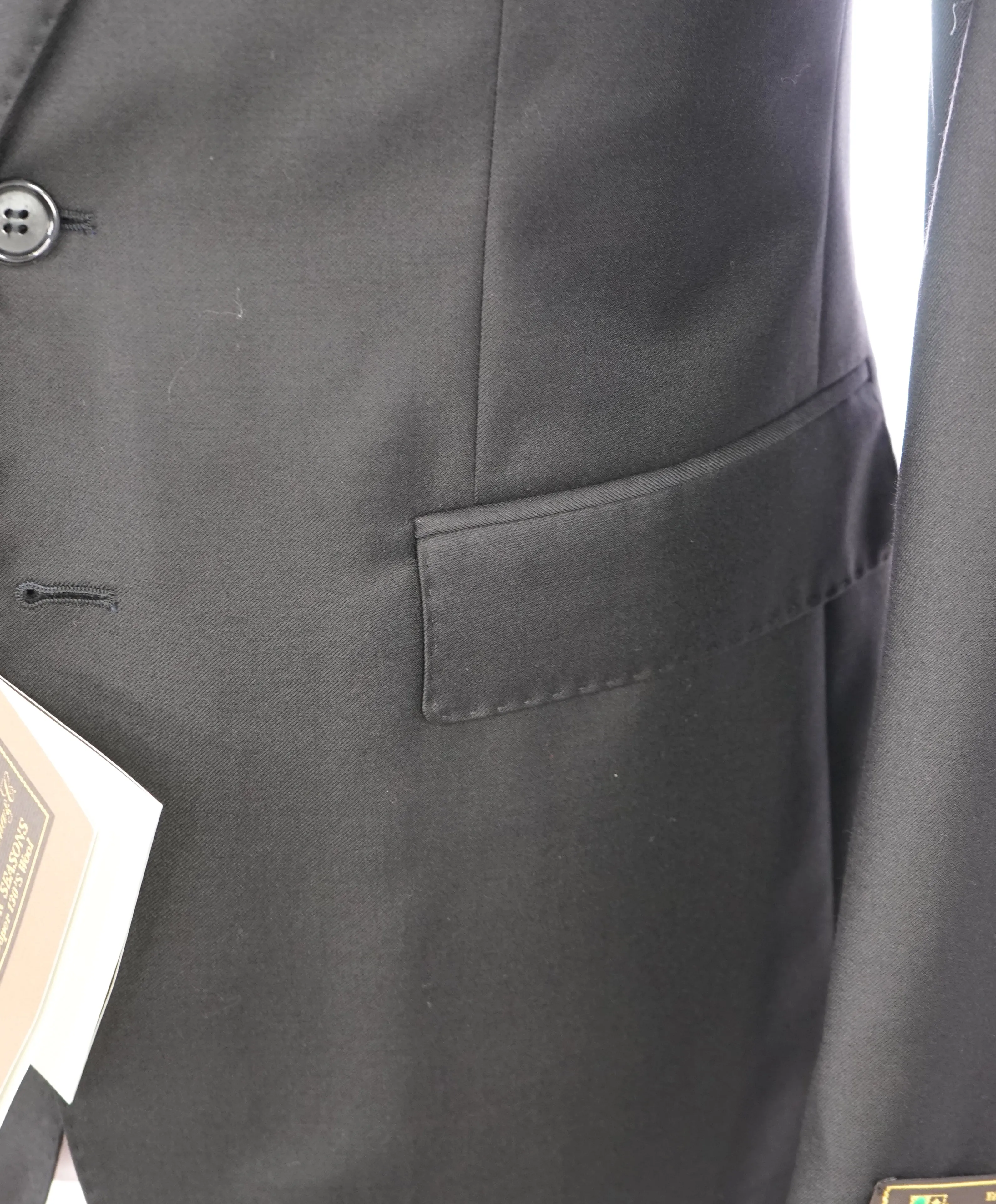 $995 LORO PIANA - MOVIMENTO “Four Seasons” 130s Black Blazer- 38S