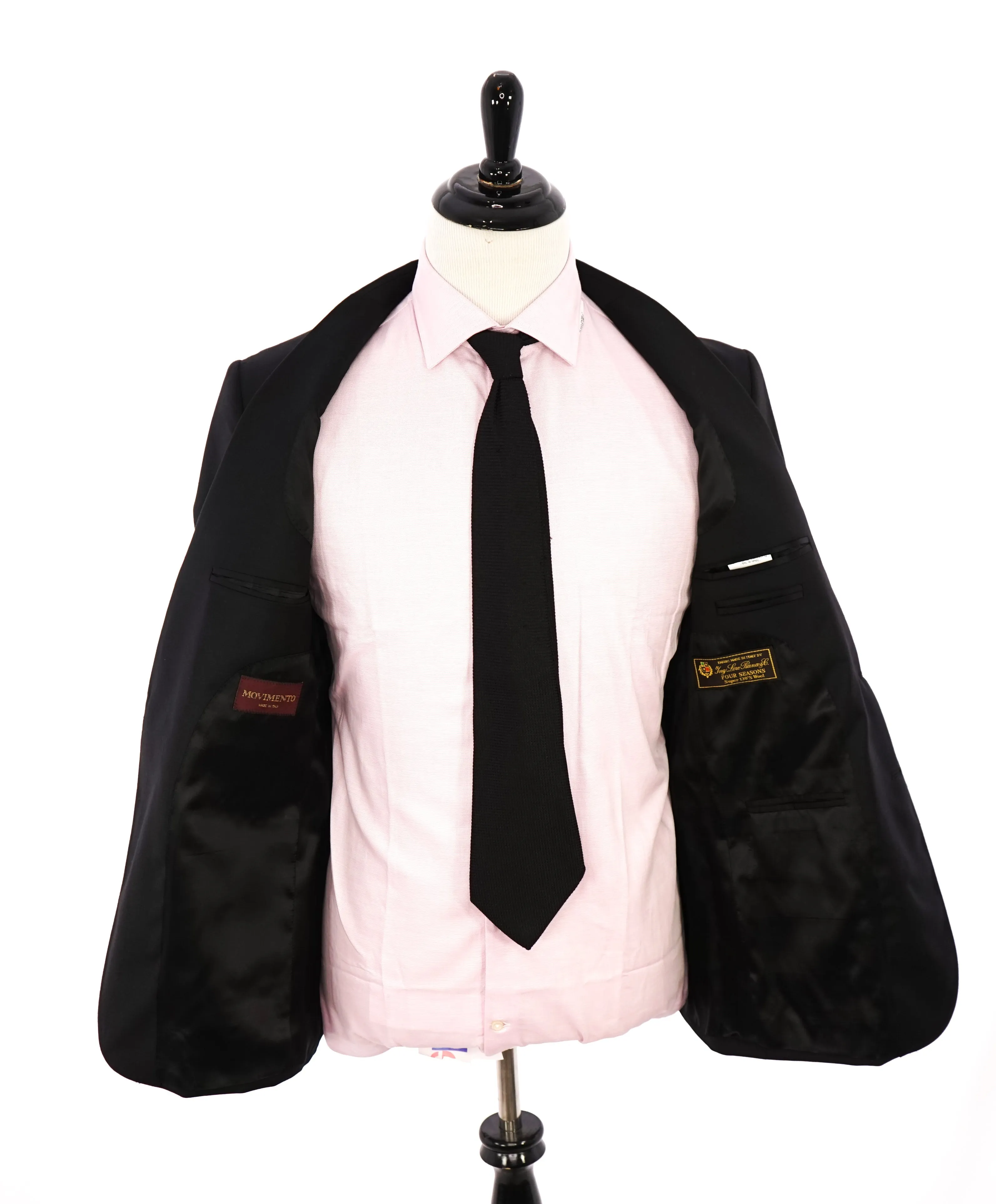 $995 LORO PIANA - MOVIMENTO “Four Seasons” 130s Black Blazer- 38S