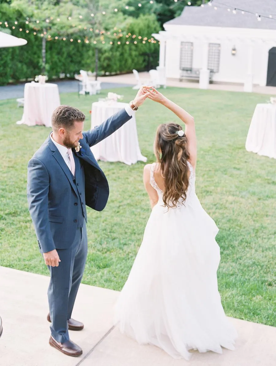 A-line Soft Tulle Bridal Gown with Appliqued Bodice