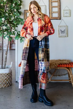 Addie Acid Washed Plaid Mix Duster