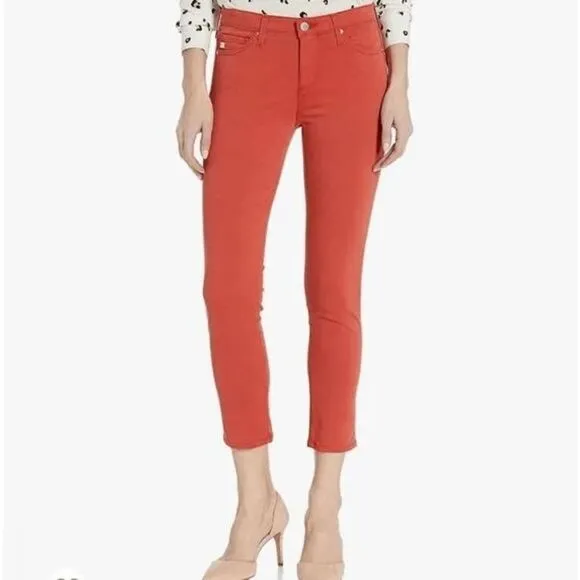 AG Adriano Goldschmied Women's Prima Mid-Rise Cigarette Leg Skinny Fit Crop Pant