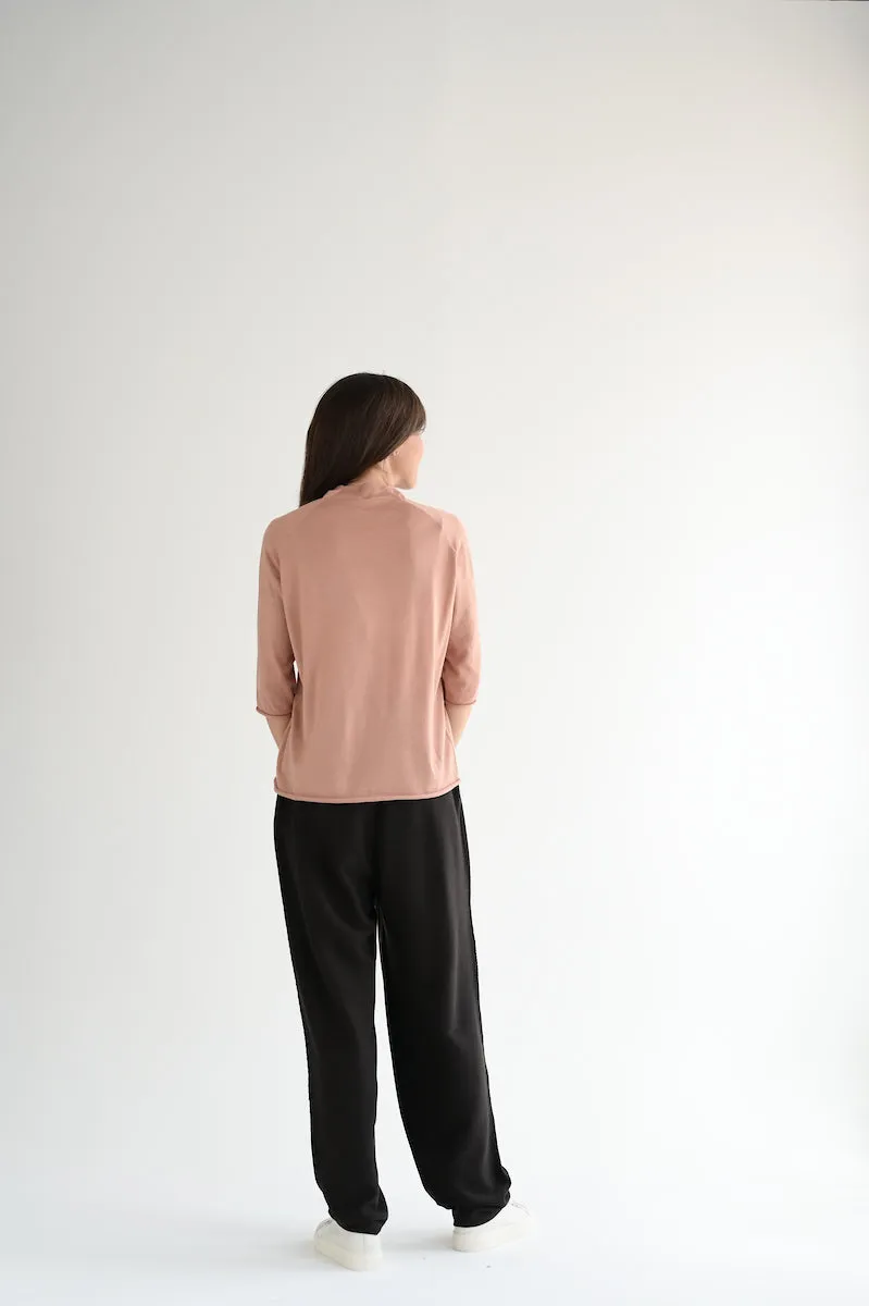 Agostina Short Sleeve Sweater in Rose