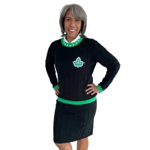 AKA | Cable Knit Skirt & Sweater Set