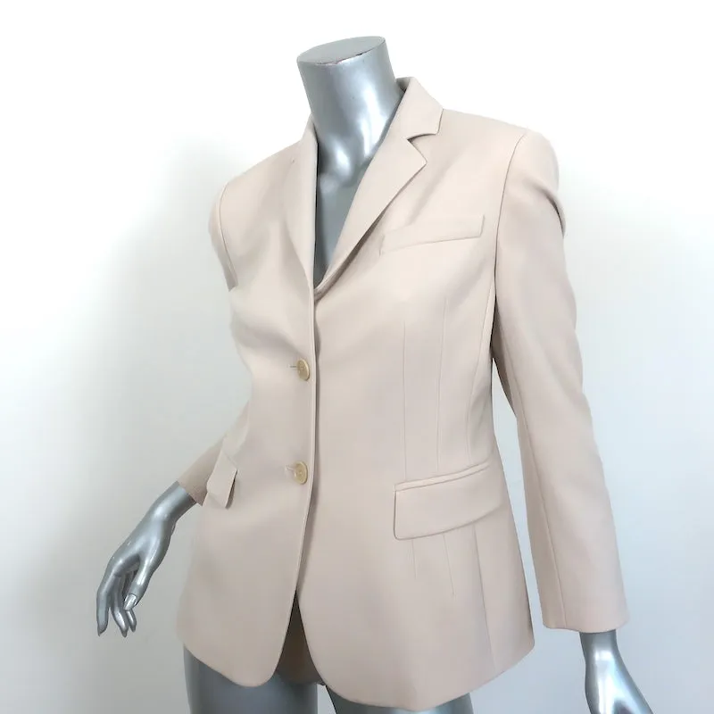Akris Punto Blazer Beige Stretch Wool Size US 6 Two-Button Jacket