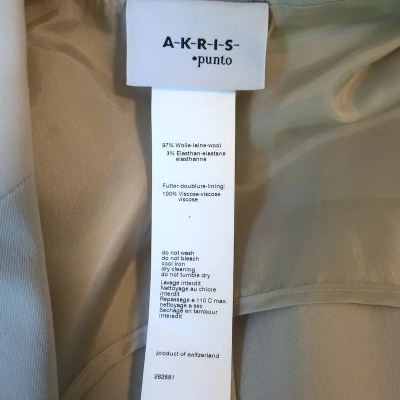Akris Punto Blazer Beige Stretch Wool Size US 6 Two-Button Jacket
