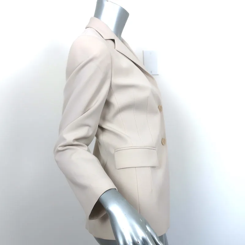 Akris Punto Blazer Beige Stretch Wool Size US 6 Two-Button Jacket