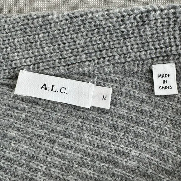 A.L.C. Asymmetric One-shoulder wool/cashmere sweater GRAY