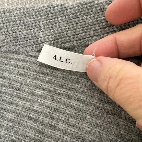 A.L.C. Asymmetric One-shoulder wool/cashmere sweater GRAY