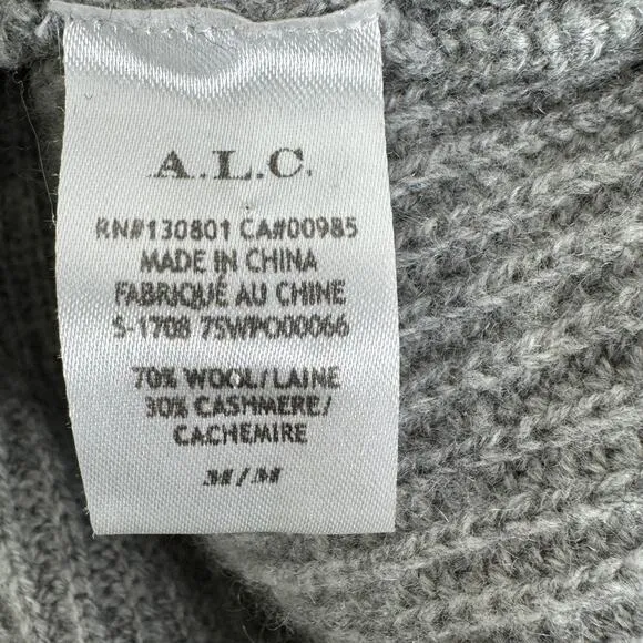 A.L.C. Asymmetric One-shoulder wool/cashmere sweater GRAY