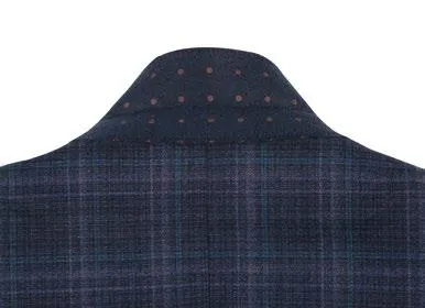 Alessandro Vitello by Renoir Wool Blend Stretch Checked Navy Blazer 561-15