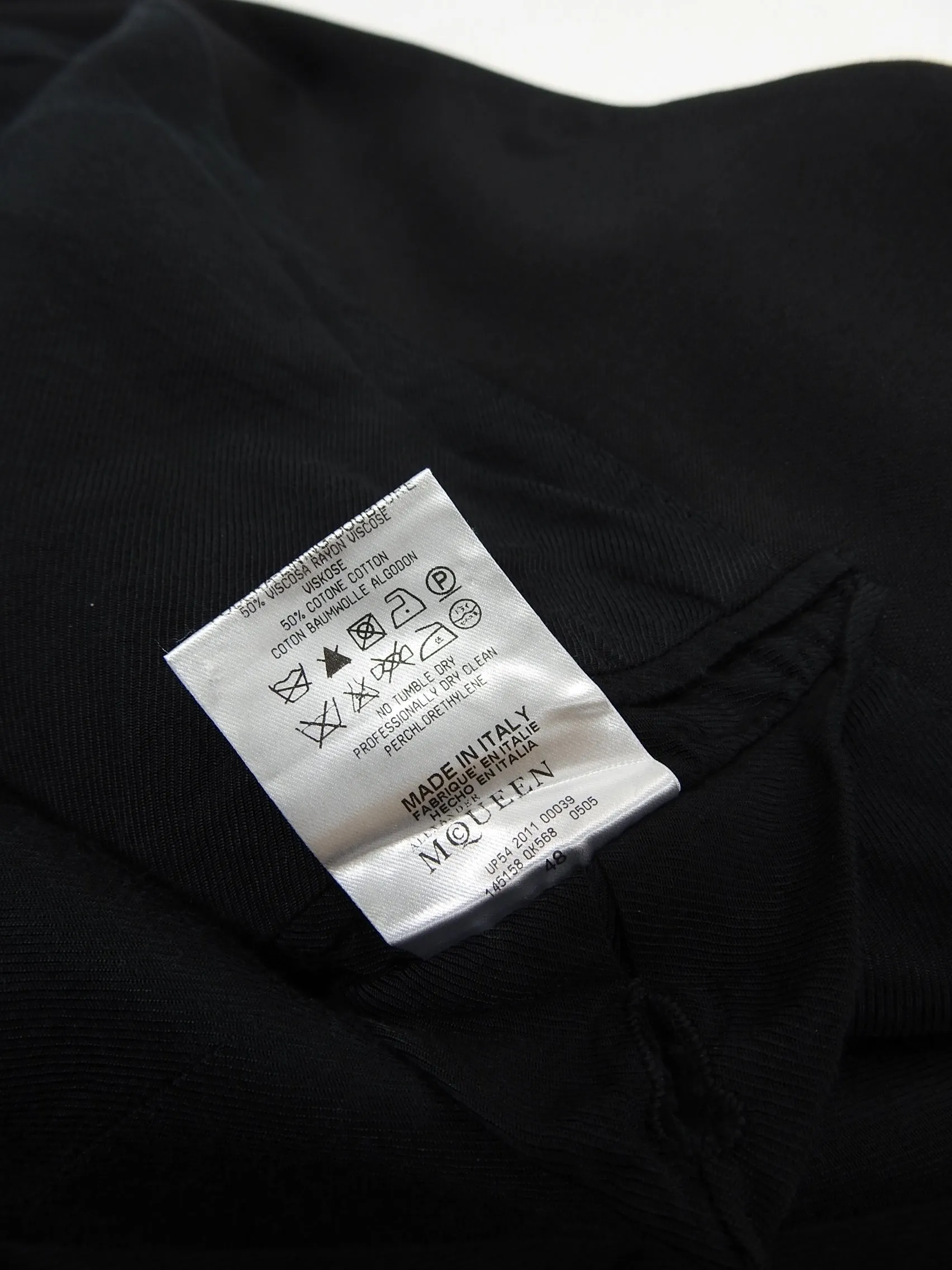 Alexander McQueen Black Wool Blazer Size48