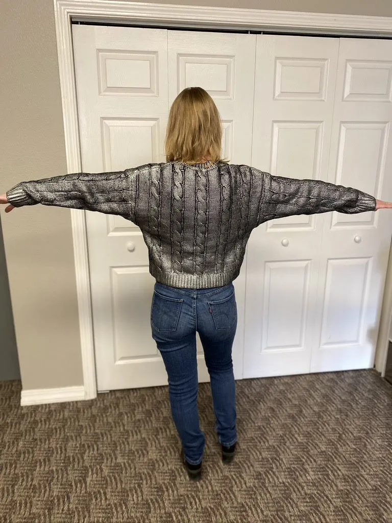 Alexandra Silver Cable Sweater